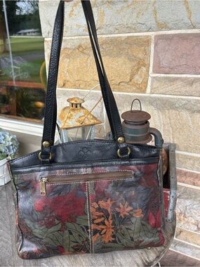 Patricia Nash Italian Leather Botanical Floral Shoulder Bag